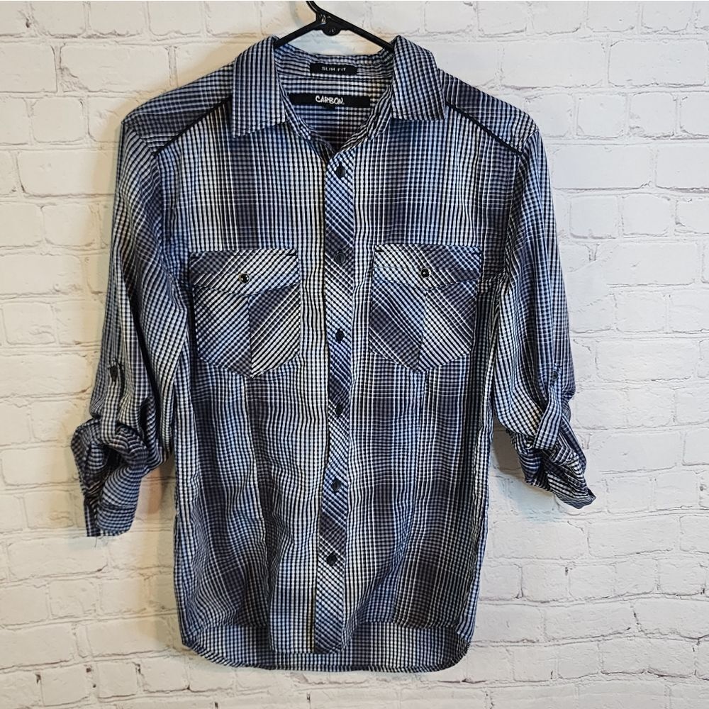 Men's Carbon "Slim Fit" longsleeve button-down shirt, size small